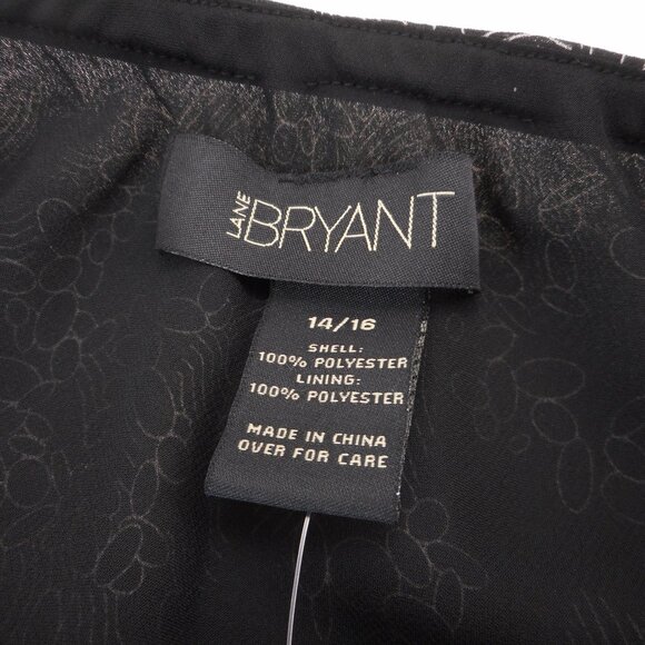 Lane Bryant Skirt Size 14 / 16 Black w/ Gray Print Layered Straight Midi NEW NWT - Picture 7 of 11